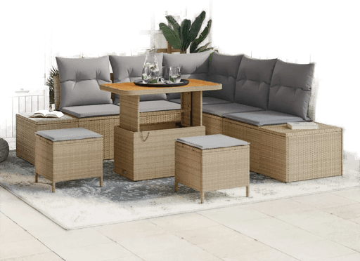 Vidaxl Hagesofa Set 8 pcs Beige