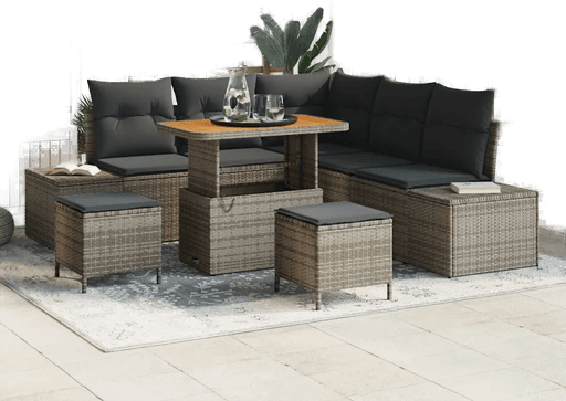 Vidaxl Hagesofa Set 8 pcs Grå