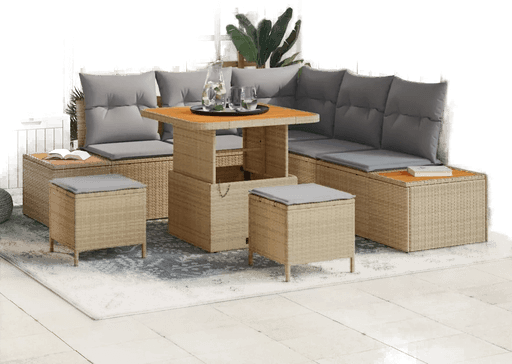 Vidaxl Hagesofa Set 8 pcs Beige