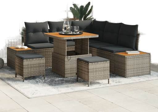 Vidaxl Hagesofa Set 8 pcs Grå