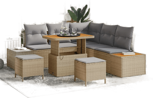 Vidaxl Hagesofa Set 8 pcs Beige