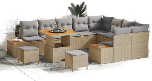 Vidaxl Hagesofa Set 12 pcs Beige