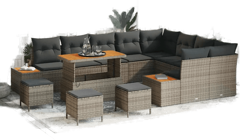 Vidaxl Hagesofa Set 13 pcs Grå