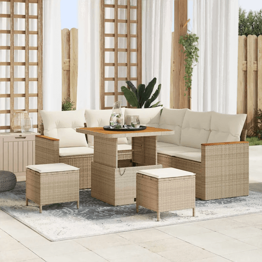 Vidaxl Hagesofa Set 8 pcs Beige