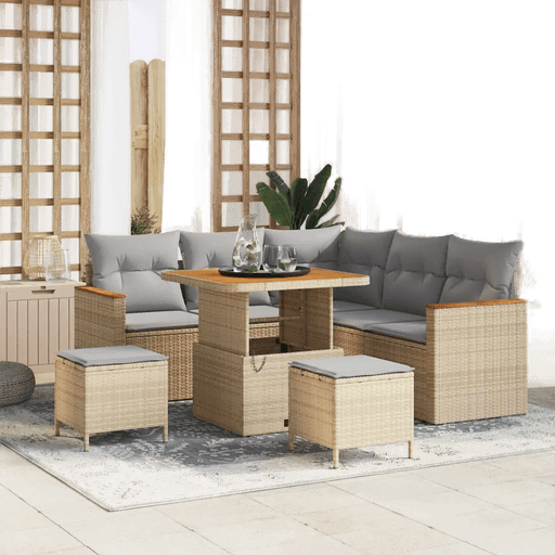 Vidaxl Hagesofa Set 8 pcs Beige