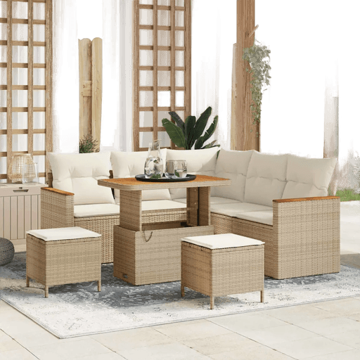 Vidaxl Hagesofa Set 8 pcs Beige
