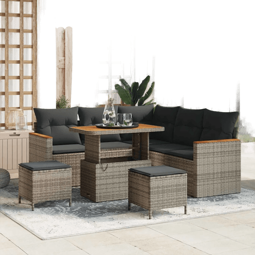 Vidaxl Hagesofa Set 8 pcs Grå