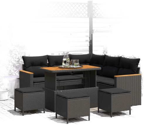 Vidaxl Hagesofa Set 9 pcs