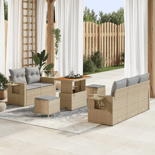Vidaxl Hagesofa Set 10 pcs Beige og lys grå