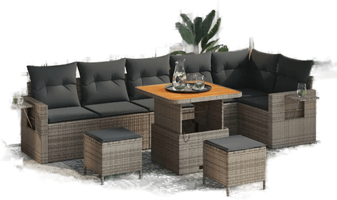 Vidaxl Hagesofa Set 11 pcs Grå