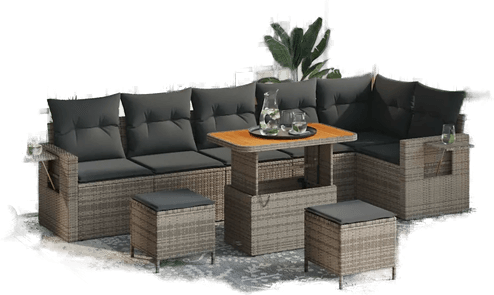 Vidaxl Hagesofa Set 11 pcs Grå