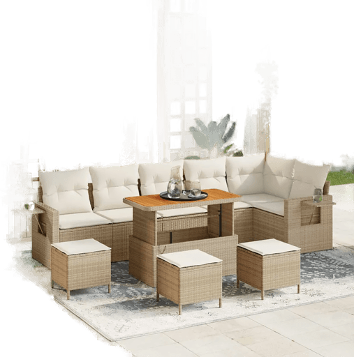 Vidaxl Hagesofa Set 12 pcs Beige og krem