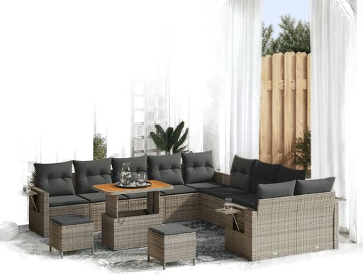 Vidaxl Hagesofa Set Grå Polyrotting