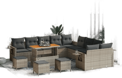 Vidaxl Hagesofa Set 14 pcs Grå