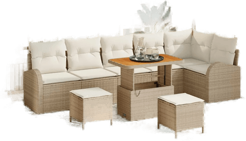 vidaXL Hagesofa Set 9 pcs Beige