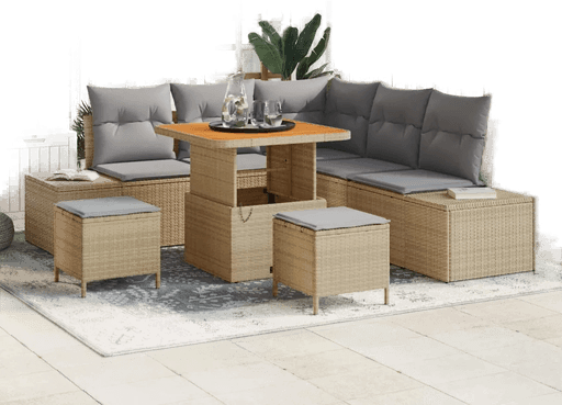 Vidaxl Hagesofa Set 8 pcs Beige