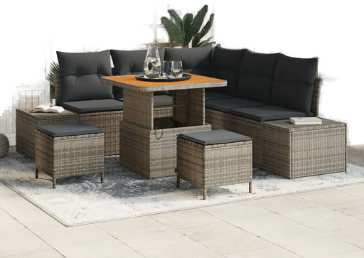 Vidaxl Hagesofa Set 8 pcs Grå