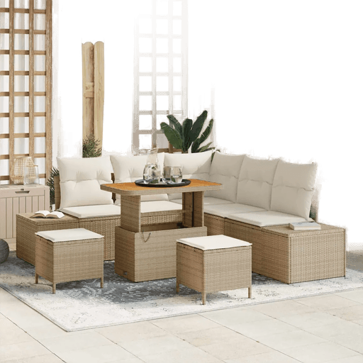 Vidaxl Hagesofa Set 8 pcs Beige