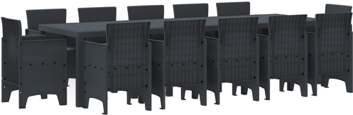 Vidaxl Hage Spisegruppe 13 pcs Antrasitt