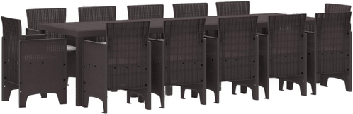 Vidaxl Hage Spisegruppe 13 pcs Rattan