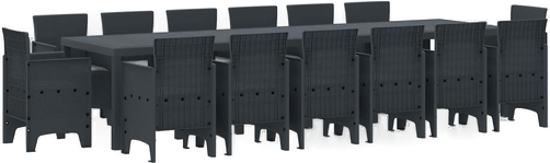 Vidaxl Hage Spisegruppe 15 pcs Antrasitt