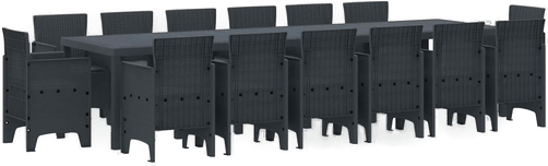 Vidaxl Hage Spisegruppe 15 pcs Antrasitt