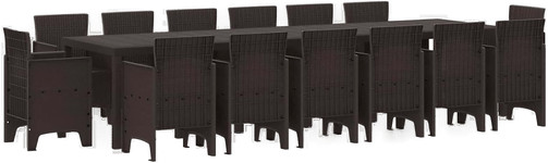 Vidaxl Hage Spisegruppe 15 pcs Brun