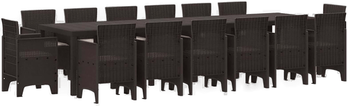 Vidaxl Hage Spisegruppe 15 pcs Brun