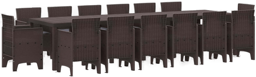 Vidaxl Hage Spisegruppe 15 pcs Brun