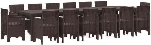 Vidaxl Hage Spisegruppe 15 pcs Brun