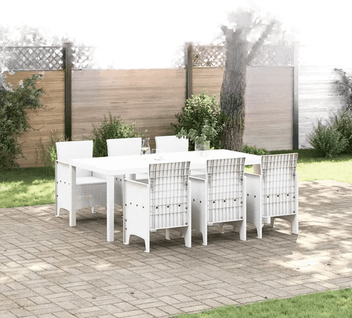 Vidaxl Hage Spisegruppe 7 deler Hvit