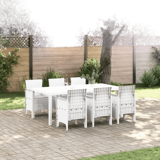 Vidaxl Hage Spisegruppe 7 pcs Hvit