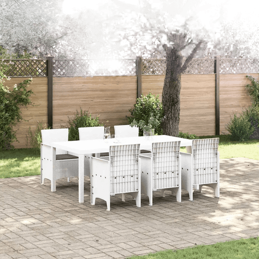 Vidaxl Hage Spisegruppe 7 deler Hvit