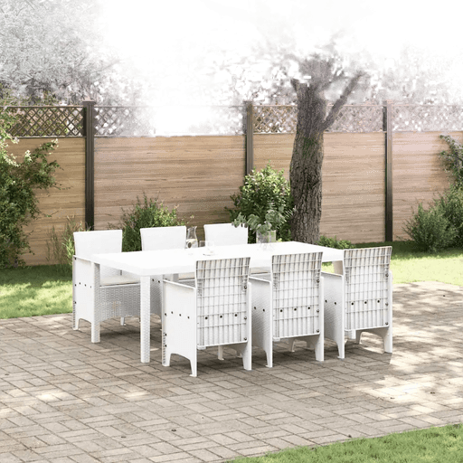 Vidaxl Hage Spisegruppe 7 pcs Hvit