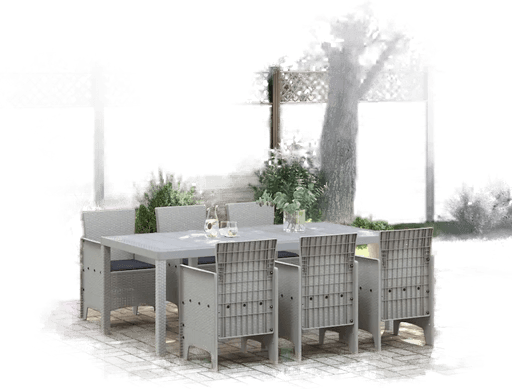 Vidaxl Hage Spisegruppe 7 pcs Lysegrå
