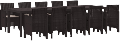 Vidaxl Hage Spisegruppe 11 pcs Brun Taupe