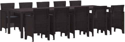 Vidaxl Hage Spisegruppe 11 pcs Brun Antrasitt