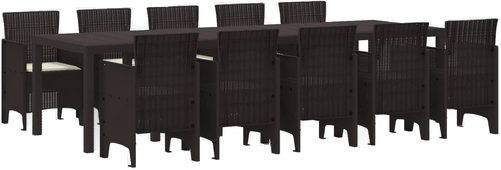 Vidaxl Hage Spisegruppe 11 pcs Brun Krem