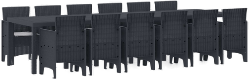 Vidaxl Hage Spisegruppe 13 pcs Antrasitt
