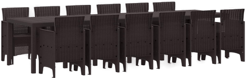 Vidaxl Hage Spisegruppe 13 pcs Brun