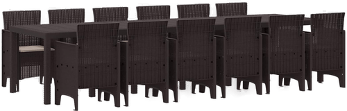 Vidaxl Hage Spisegruppe 13 pcs Brun