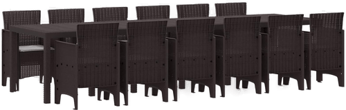 Vidaxl Hage Spisegruppe 13 pcs Brun