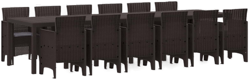 Vidaxl Hage Spisegruppe 13 pcs Brun