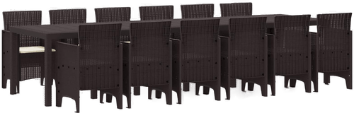 Vidaxl Hage Spisegruppe 13 pcs Brun