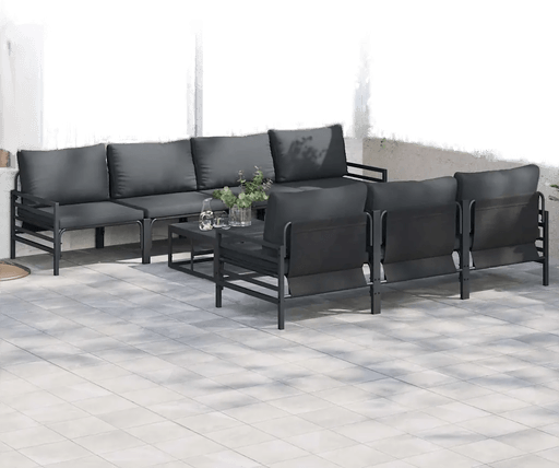 Vidaxl Hagesofa Set 8 pcs Svart