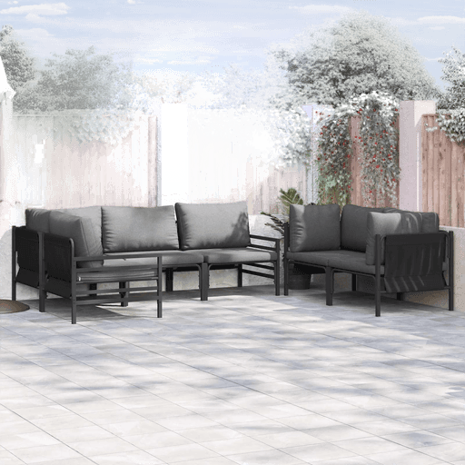 Vidaxl Hagesofa Set 6 pcs Antrasitt