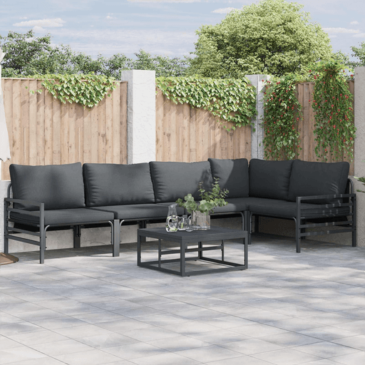 Vidaxl Hagesofa Set 5 pcs Svart