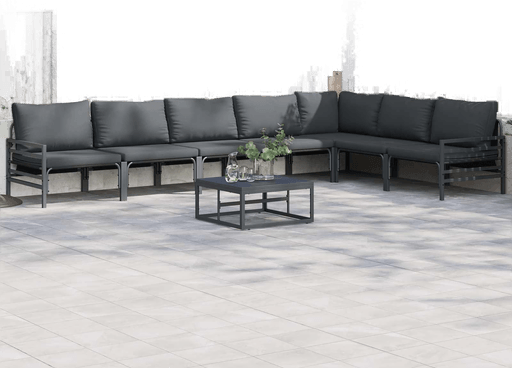 Vidaxl Hagesofa Set 7 pcs Svart