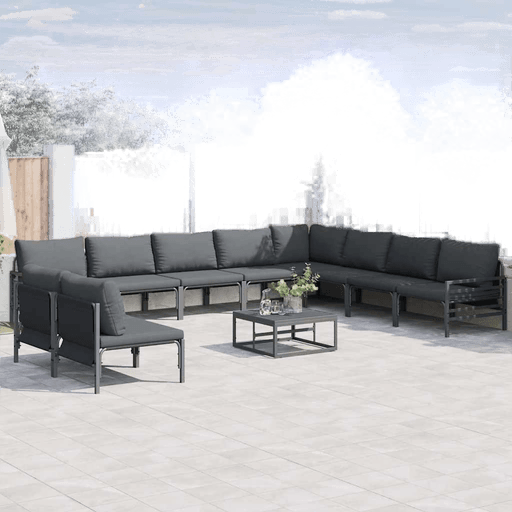 Vidaxl Hagesofa Set Antrasitt