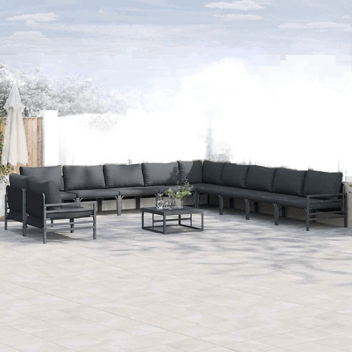 Vidaxl Hagesofa Set Antrasittgrå